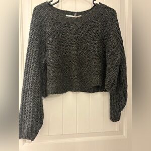 UO Kimchi Blue Charcoal Knit Cropped Sweater Small
